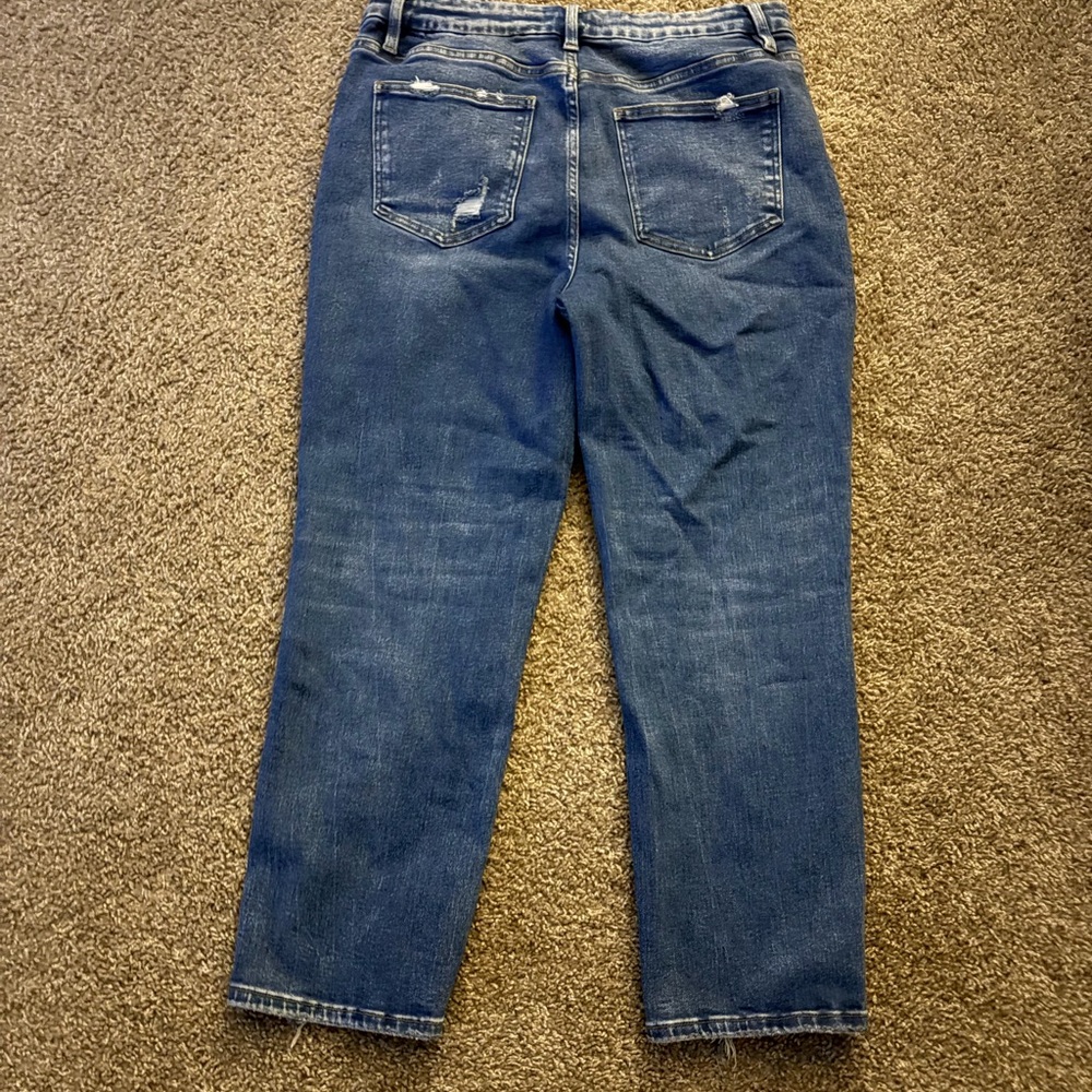 Flying Monkey Lisha Distressed High Rise Cropped Jeans Size 32 - Picture 4 of 8